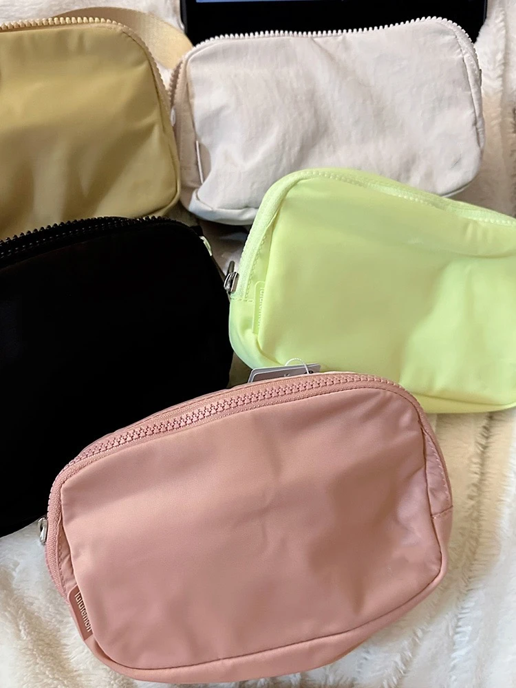 Lulu Sports Belt Bag Women Fanny Pack Outdoor Sports Waist Bag Fitness Crossbody Chest Pack Leisure Pouch Zip Oxford Bum Bags