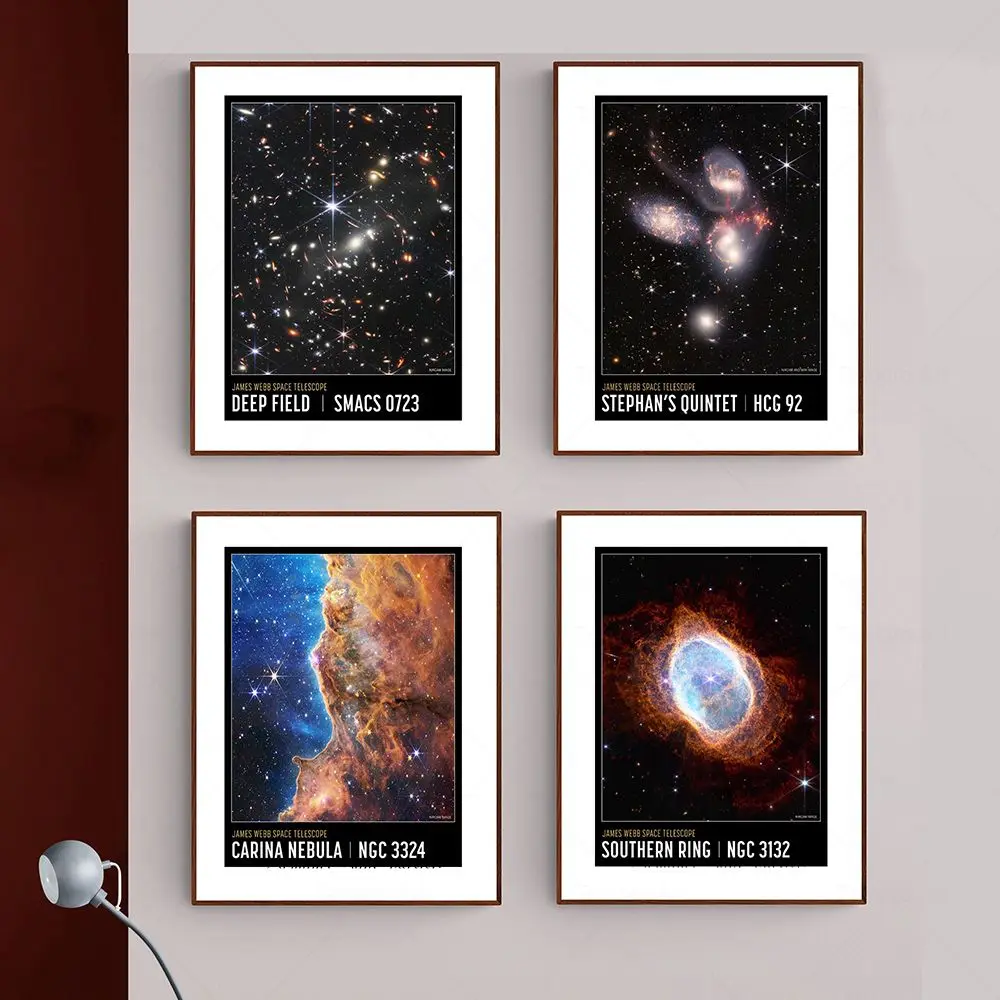 

James Webb Space Telescope Photo Poster Interstellar Space Canvas Painting Science Wall Picture Print for Living Room Home Decor