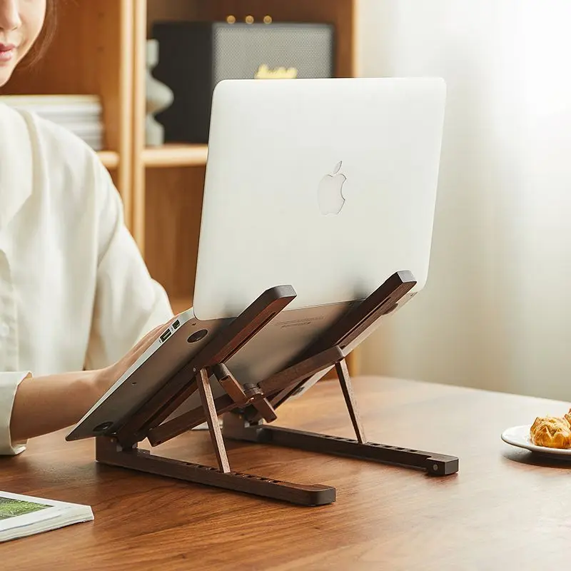 

Adjustable Portable Laptop Bench Wooden Height-Increasing Bracket Desktop Height-Increasing Rack Folding Solid Wood Cooling Base