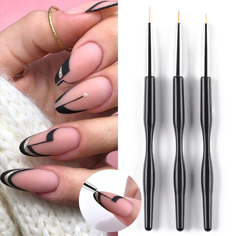 

3Pcs Nail Line Pen UV Gel Nail Art French Stripe Brush Grid Stripes Drawing Painting Pen Nails Art Tool New DIY Manicure Tools