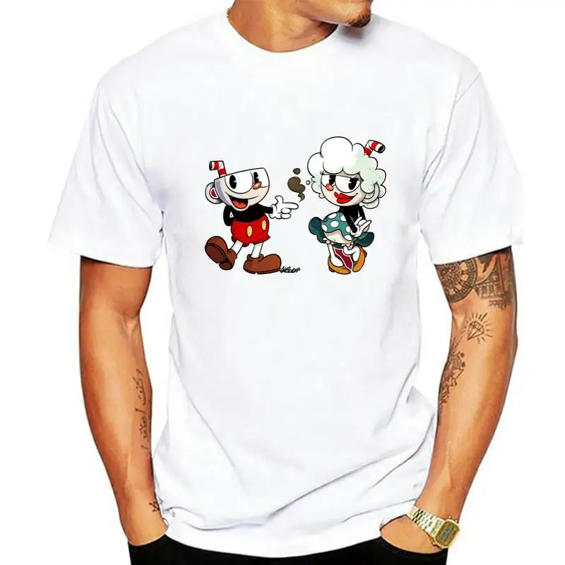 

Printed Men T Shirt Cotton tShirt O-Neck Short-Sleeve New Style De-ja cup Cuphead Women T-Shirt
