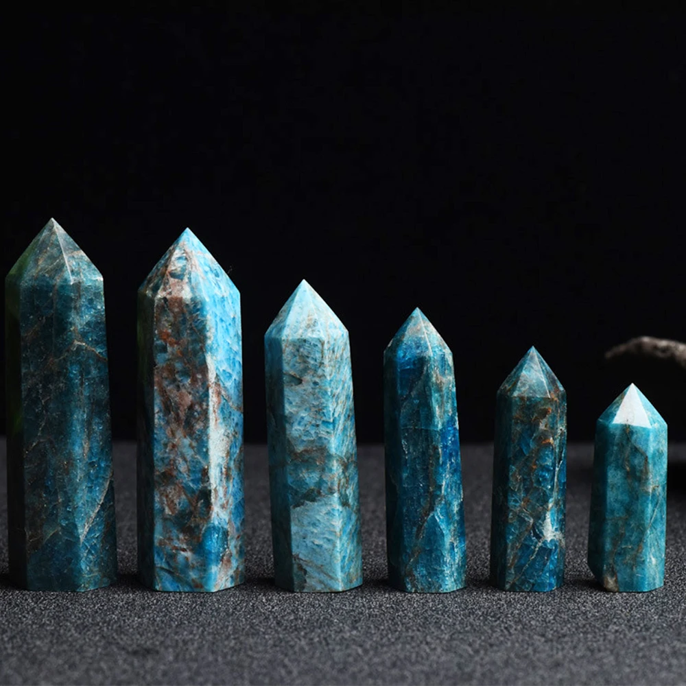 

Натуральный апатит, одноострый шестигранный призма, минеральный кристалл, колонна, камень, обелиск, поделки, украшение для дома