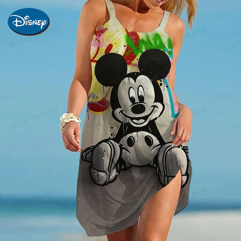 2023 сексуальное пляжное платье на бретельках с принтом женская большая пляжная