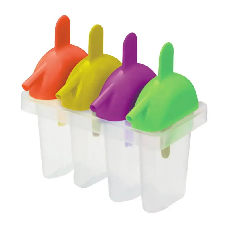 

Ice Lolly Moulds With Sticks Durable 4 Cavities Ice Mold With Drip-guards Easy-release Ice Cream Mould For Kids Adults Teenagers