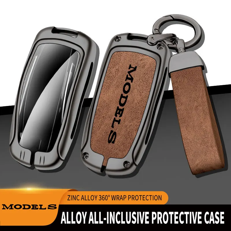 

Zinc Alloy Car Key Case For Tesla Model S Remote Control Protector For Tesla Model S Dedicated Car Key Case Cover Car Accessorie