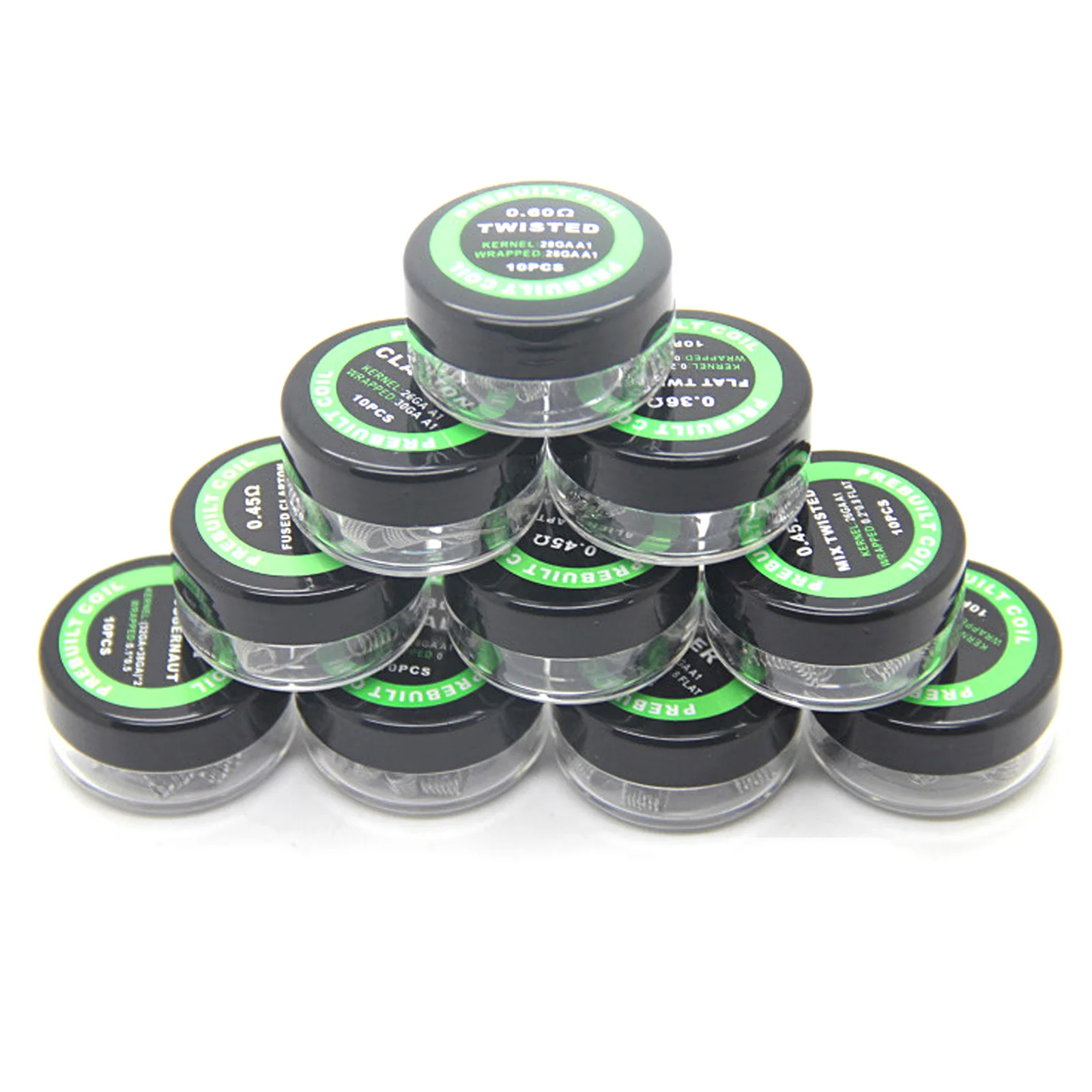 

10pcs/box A1 Twisted Alien Clapton Coils Premade Wrap Wires Rda Coil 0.45ohm