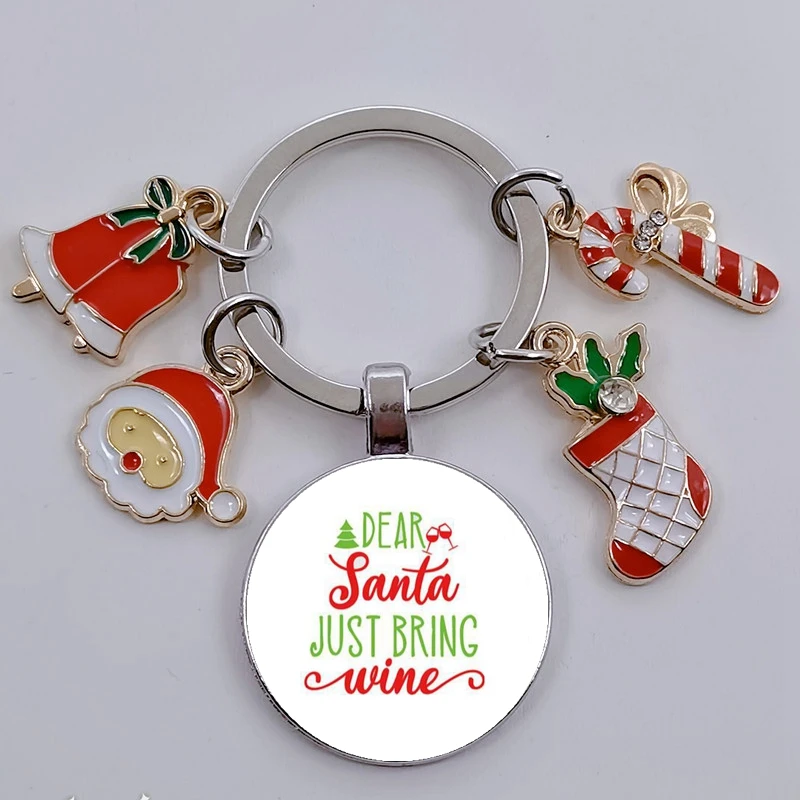 Модный брелок в виде Санта Клауса с вином рождественский подарок кулон