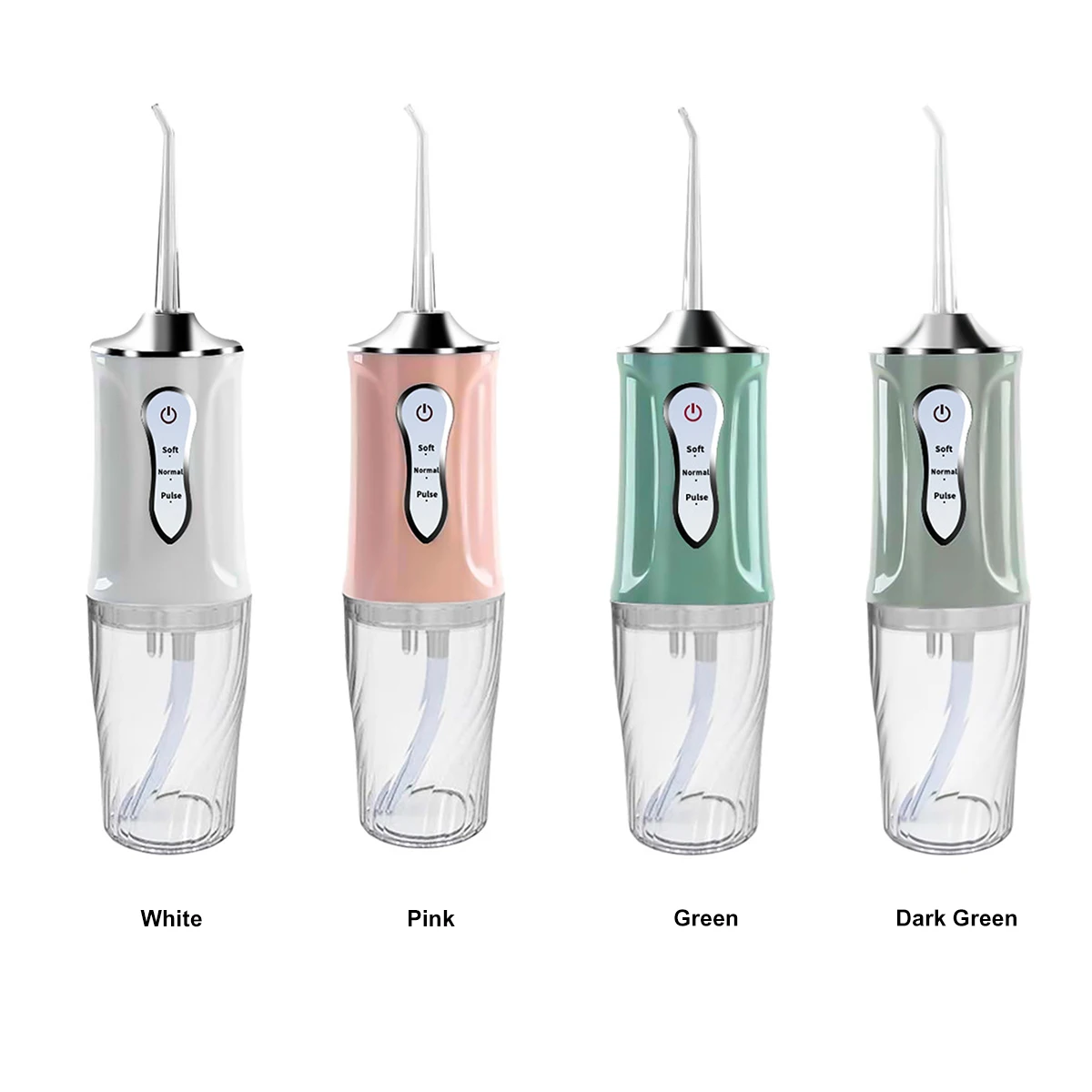 

Oral Irrigator Portable Water Dental Flosser USB Rechargeable Water Jet Floss Tooth Pick 4 Jet Tip 220ml 3 Modes IPX7 1600rpm