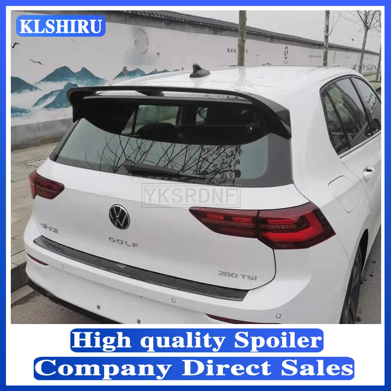 

For Volkswagen Golf 8 Mk8 2020 2021 ABS Black With White Car Rear Wing Rear Roof wing Spoiler 2020-2021 GOLF 8 Spoiler