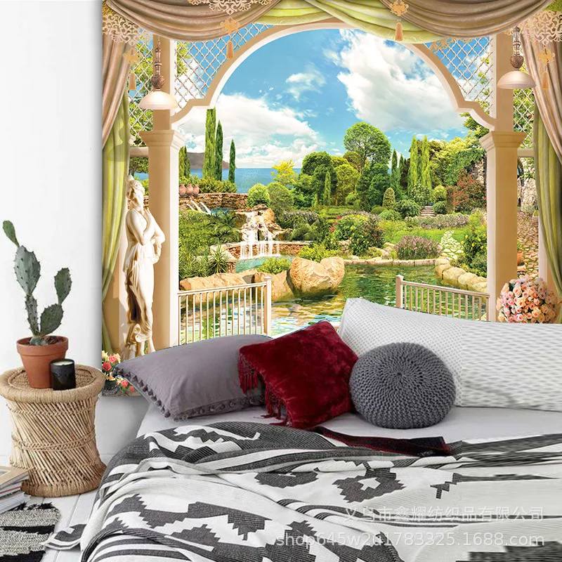

Настенный гобелен в стиле бохо, украшение для спальни и дома, пейзаж природы, хиппи