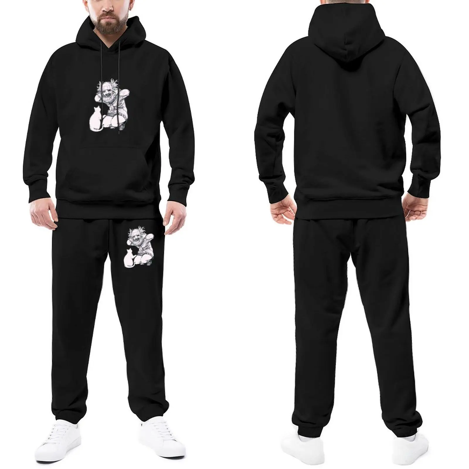 

Tracksuit Set Himiko Toga And Kitty Hip Hop Jogger Sportswear My Hero Academia Hooded Suits Retro Hoody Sweatpant Set Plus Size