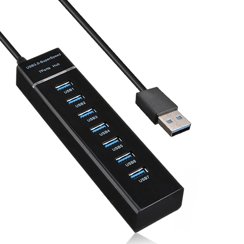 

USB Hub, 7 Port USB 3.0 Hub LED Portable High-Speed Compatible For Air, Mac Mini/Pro, Surface Pro, PC And Laptop