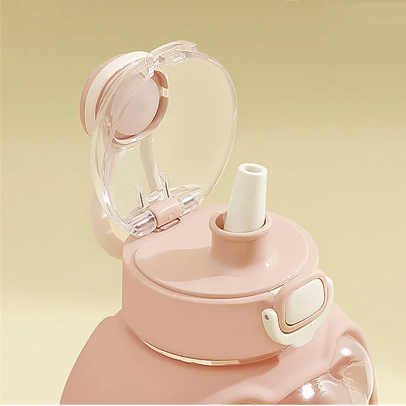 1 литровая бутылка для воды девочек вместительная летняя детская соломинка с