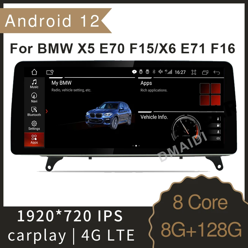 

Android 12 8Core 8G+128G 10.25/12.5inch Car Multimedia Player For BMW X5 E70 F15 / X6 E71 F16 2007-2017 Stereo CarPlay