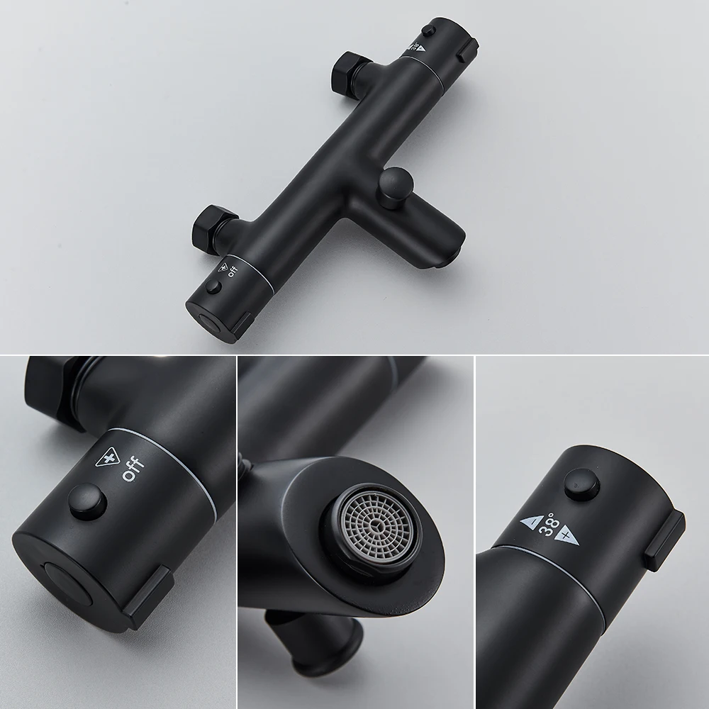 Хромированный смеситель с термостатом настенный термостатический душ из латуни