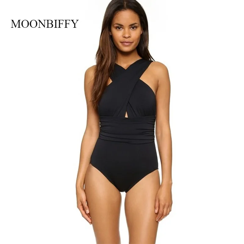 

Женский слитный купальник с чашками пуш-ап и глубоким V-образным вырезом