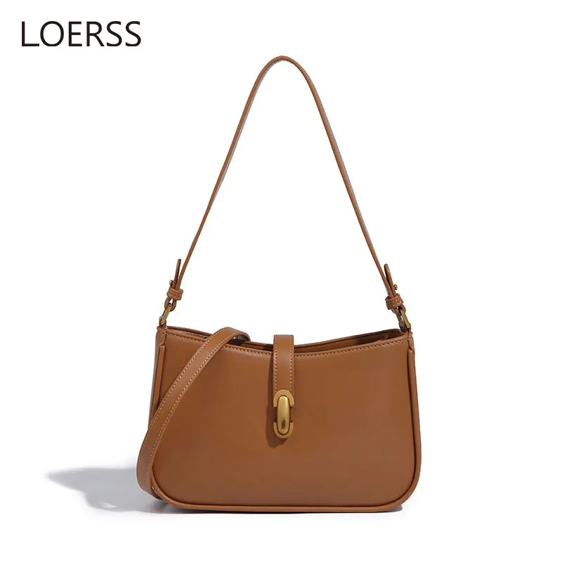 LOERSS Shoulder Bag for Women Commuting Underarm Bag Solid Color Versatile Tote Bag Fashion Casual Crossbody Bag Female Handbag