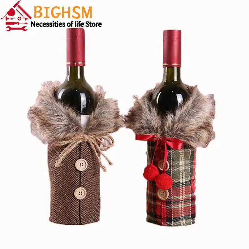 

Christmas Decorations For Home Santa Claus Wine Bottle Sleeve Cover Snowman Stocking Gift Holders Xmas Navidad Decor New Year