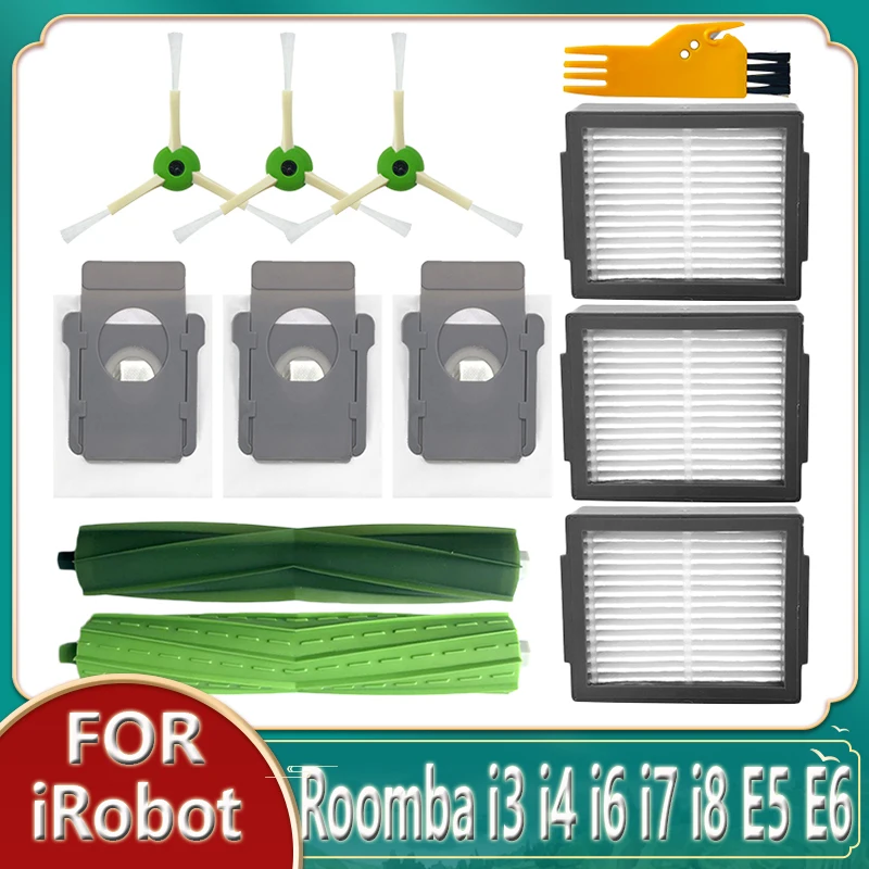 

Spare Parts For iRobot Roomba i3 i4 i6 i7 i8 E5 E6 E7 Robot Vacuum Cleaner Main Side Brush Hepa Filter Mop Rag Dust Bag Replace