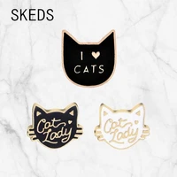 skeds cute cats head enamel brooch for women animal brooch pin fashion cat gift for kids exquisite cartoon brooches lapel pin