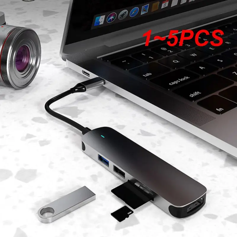 

1~5PCS Usb C Hub 5 Gbps 4k Video Full Hd 1080p Super Speed Sd/tf Card Reader For Macbook Expansion Dock