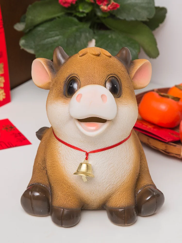 

Милые коробочки для денег в форме коровы для взрослых и детей, для гостиной, креативная Противоударная копилка для монет, счетчик, подарок, украшение, домашний декор