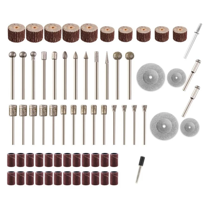 

Rotary Tool Accessories Kit, Stone Carving Set Diamond Coated Grinding Head Burr Accessories Polishing Kits