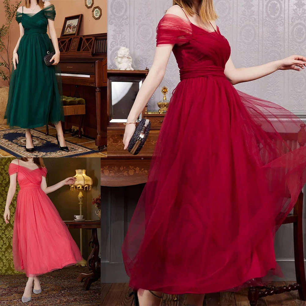 

Повседневное элегантное приталенное пикантное платье, новое Сетчатое женское платье, сексуальное свадебное платье подружки невесты на бретелях с одним вырезом для весны и лета