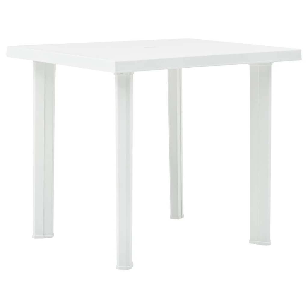 

Garden Table, Plastic Outdoor Table , Patio Furniture White 80x75x72 cm
