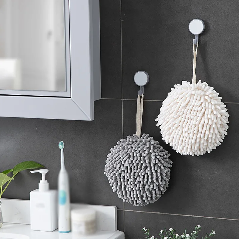 

Kitchen Bathroom Hand Towel Hand Ball With Hanging Ring Quick Dry Microfiber Towel Toilet Hanging Towel Baby Towel
