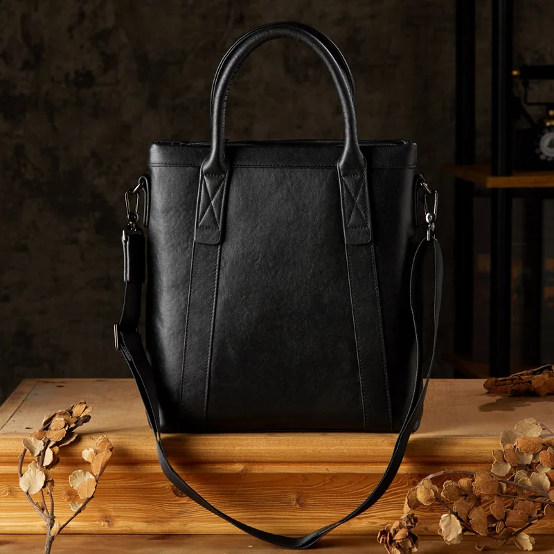 Сумка-мессенджер мужская из натуральной кожи Модный повседневный портфель на