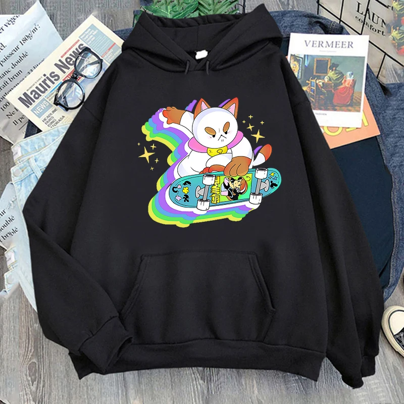 Anime Bee and Puppycat Printed Hoodie Cartoon Cute  men's spring and autumn  women multicolor outdoor Pullover