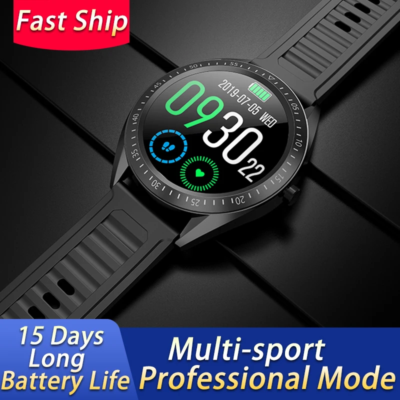 

NEW W1 Smart Watch Men NRF52832 Chip 15 Days Long Battery Life Multi-sport Professional Mode 9H Wear-resistant Tempered Glass