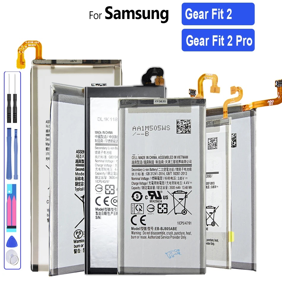

Battery EB-BR365ABE For Samsung Gear Fit 2 Pro Fit2 Pro 2Pro SM-R365 EB-BR360ABE Gear Fit 2 Fit2 SM-R360 SCH-R360 + Free Tools
