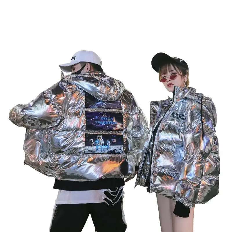 Winter Fluffy Puffer Jackets for Men 2020 Fashion Trends Bright Clothing Thick Padded Coats with Hood Couples Hip Hop Streetwear