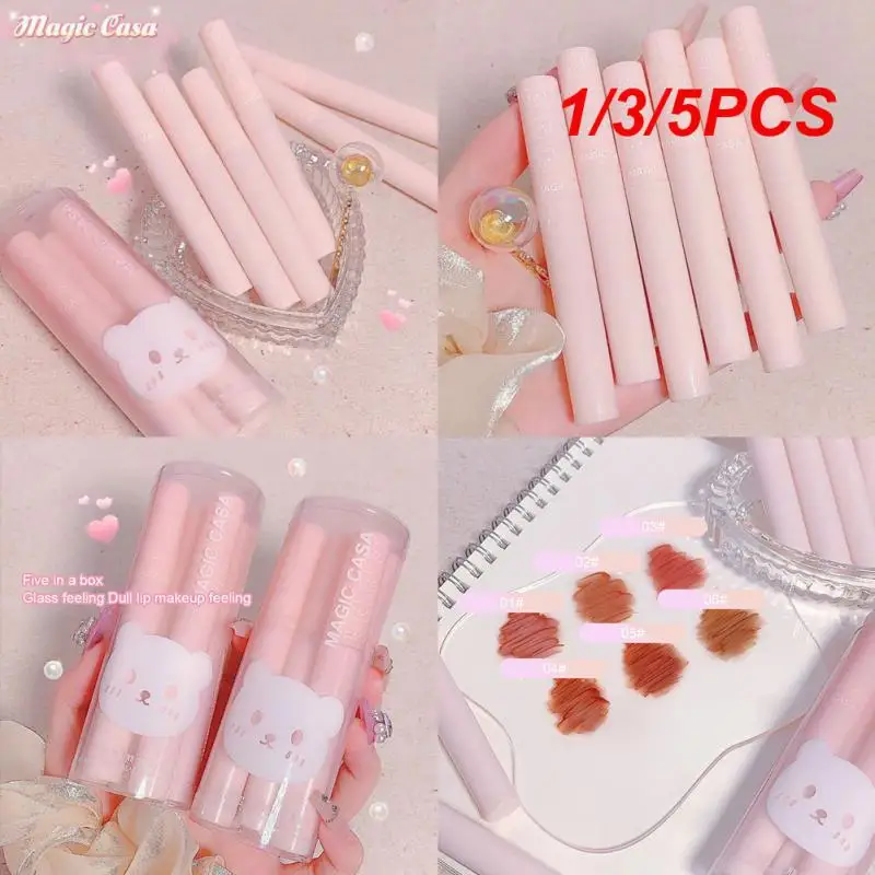 

Набор водных зеркальных блесков для губ, 1/3/5 шт., увлажняющая стойкая антипригарная чаша, глазурь для губ, Женский тинт для губ, жидкая помада, корейский макияж