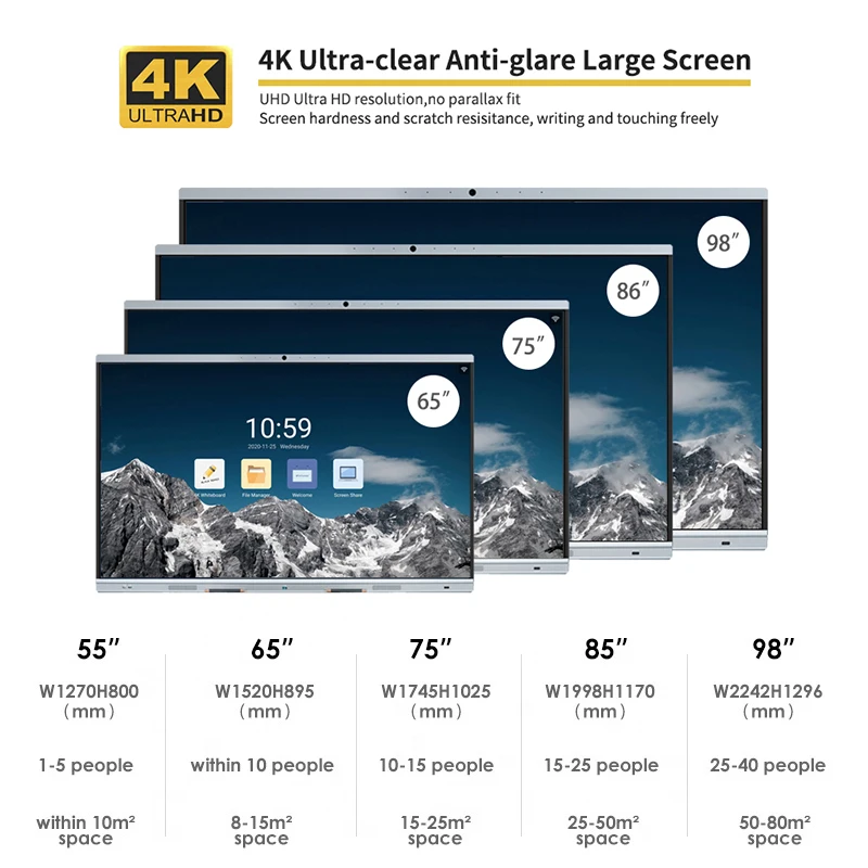 Смарт-доска LT Promethean 4k дисплей 20 точек несколько сенсорных панелей интерактивная