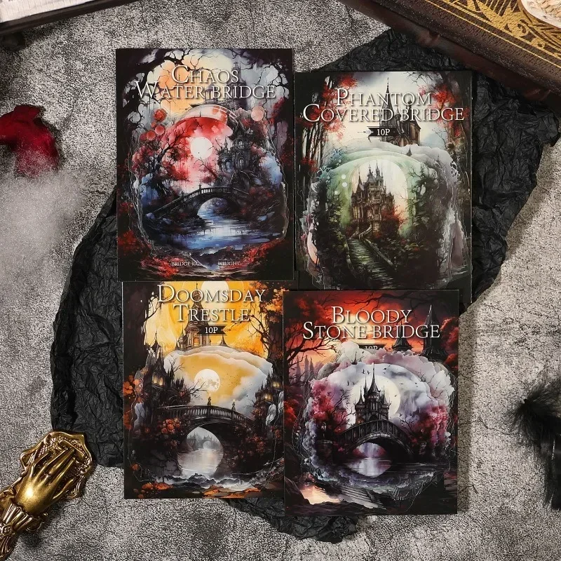 10 шт. наклейка сумеречный мост банка ретро готический замок фон материал для