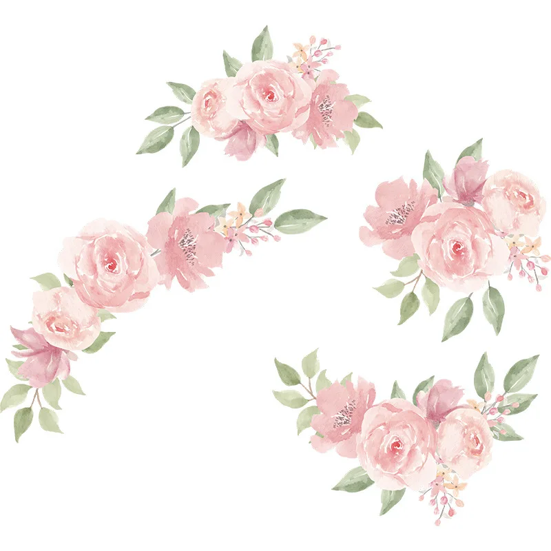 Новые маленькие свежие декоративные настенные стикеры xuan в виде розовой розы для