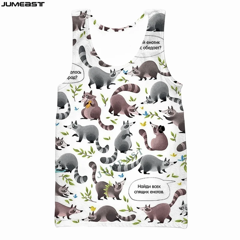 

Jumeast Men Women 3D Vest Oversized Cute Cartoon Animal Hip Hop Streetwear Short Sleeve Sport Pullover Summer Tank Tops Tees