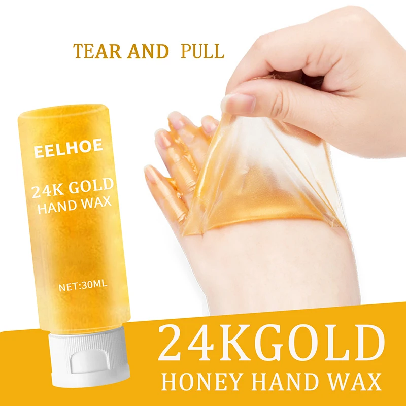 

24K Gold Honey Peel Off Hand Wax Whitening Moisturizing Fine Lines Hand Care Exfoliating Calluses Hand Wax Golden hand mask