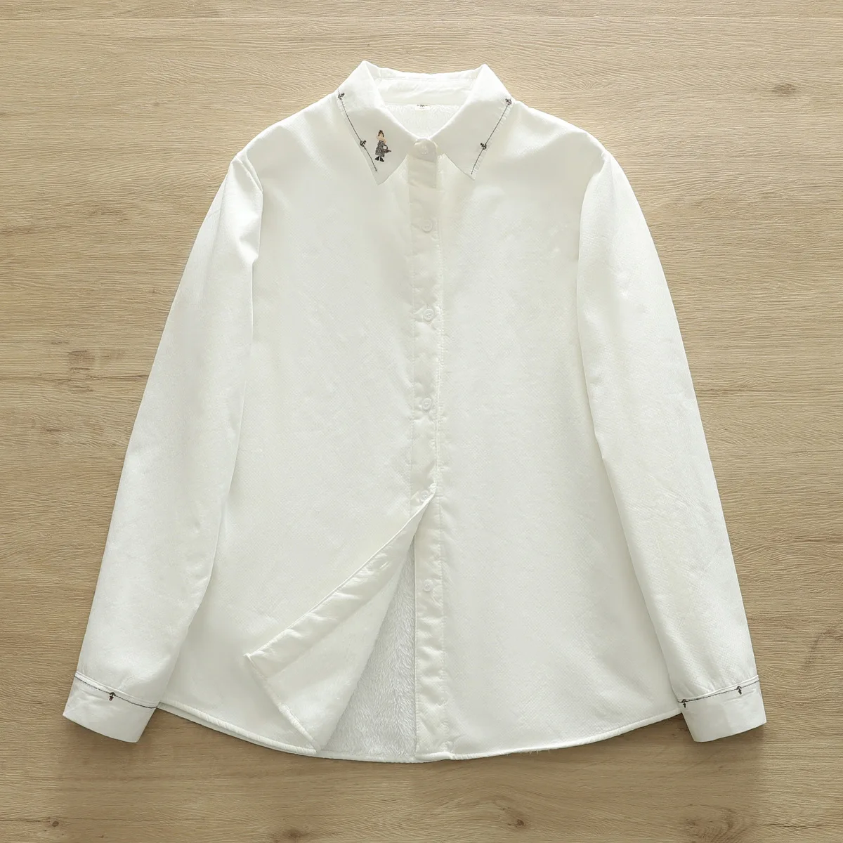 Новая осенняя хлопковая рубашка утолщенная свободная блузка с длинными рукавами