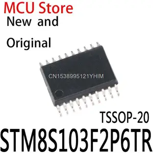 1PCS STM8S103F2P6 TSSOP-20 STM8S 103F2P6 MCU 8-Bit STM8 CISC 4KB Flash 3.3V/5V 20-Pin TSSOP T/R IC Chip STM8S103F2P6TR