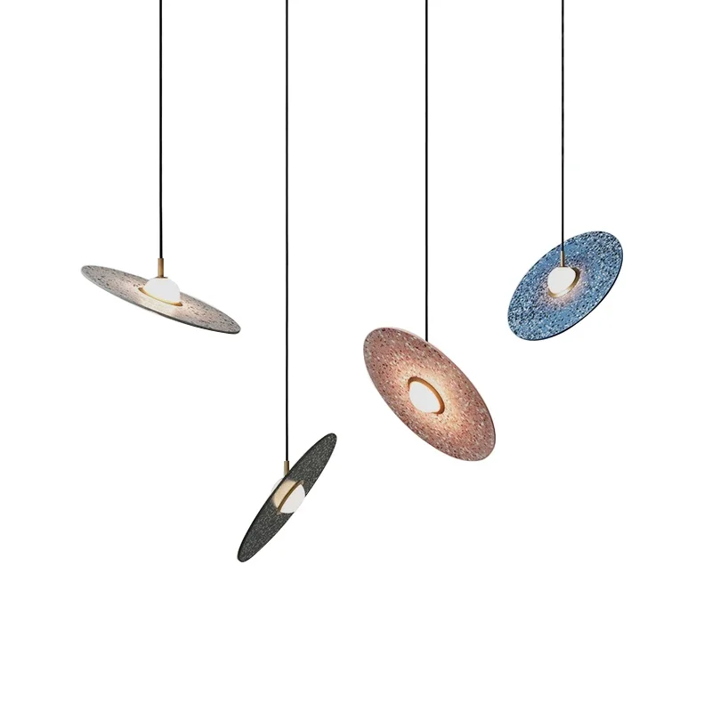 Скандинавский современный диск летающая тарелка креативная люстра из терраццо