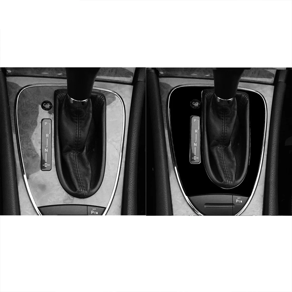 Фото For Mercedes-Benz E-Class W211 2003-2009 Piano Black Central Gear Shift Control Panel Cover Decorative Car Accessories Sticker №4