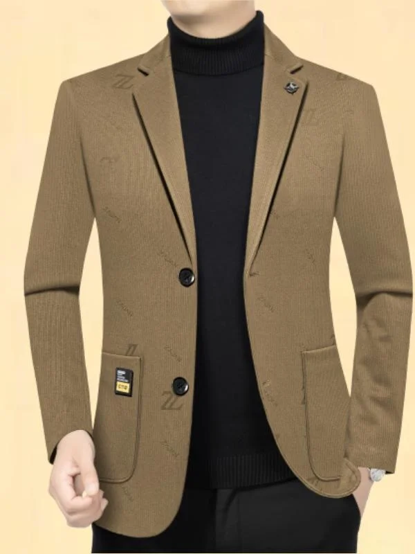 Верхняя одежда с дятлом мужской костюм весна и осень 2024 новый в полоску надписью