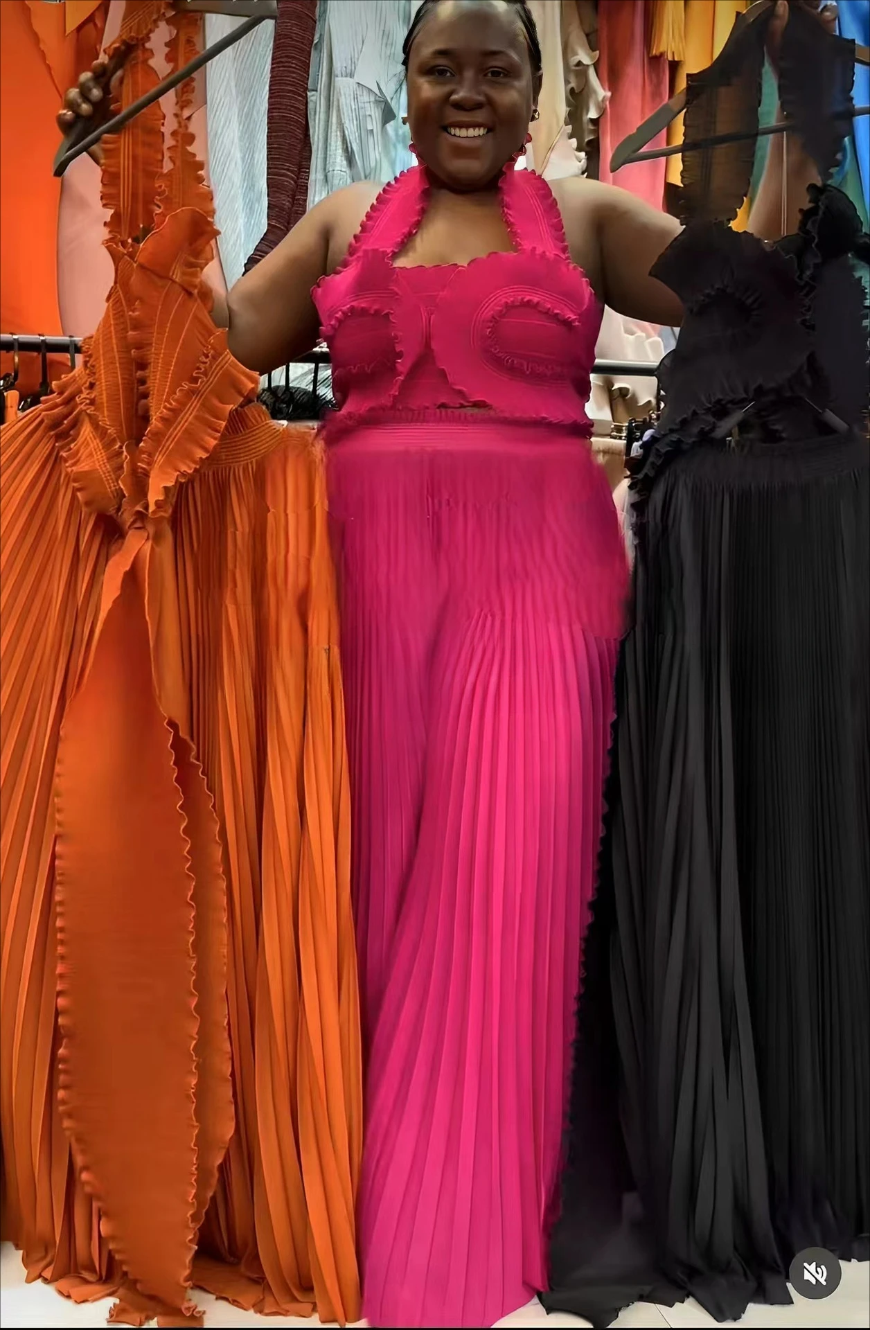 Женский комплект из двух предметов плиссированный топ с V-образным вырезом и юбка