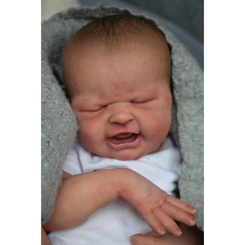 19inch Already Painted Finished Doll MARIA &quotBABY'S FIRST CRY&quot Same As Picture 3D Skin Hair Visible Veins Reborn |