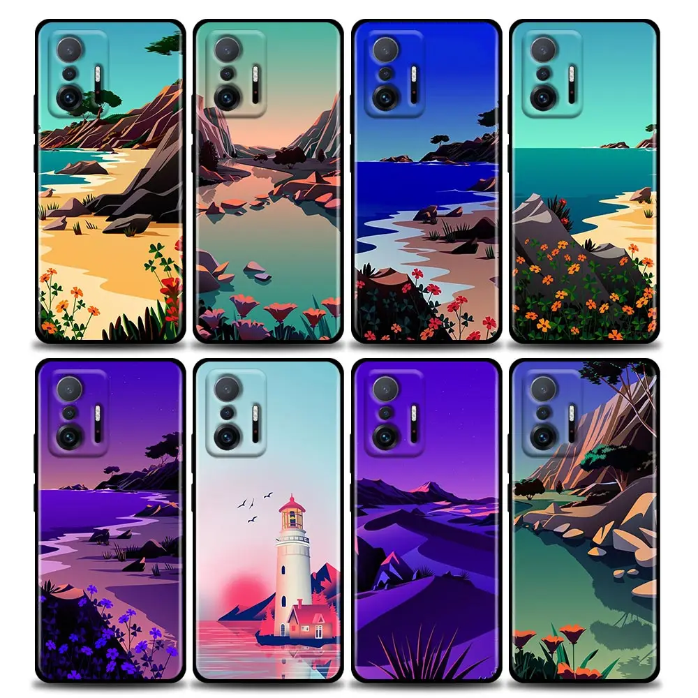 

Sunrise Beauty Beach Funda Coque Phone Case for Xiaomi 12 12X 11 11X 11T X3 X4 NFC M3 F3 GT M4 Pro Lite NE 5G TPU Case Capa Para
