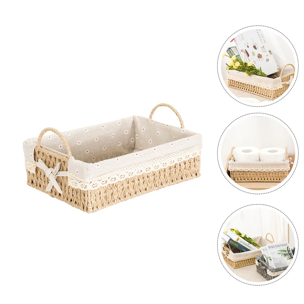 

1pc Hand-woven Flower Basket Simple Storage Basket Home Decorative Basket Cachepot for flowers